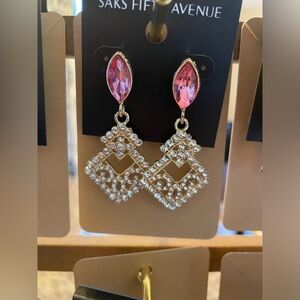 OMG! Barbie core! Saks Fifth Ave. earrings